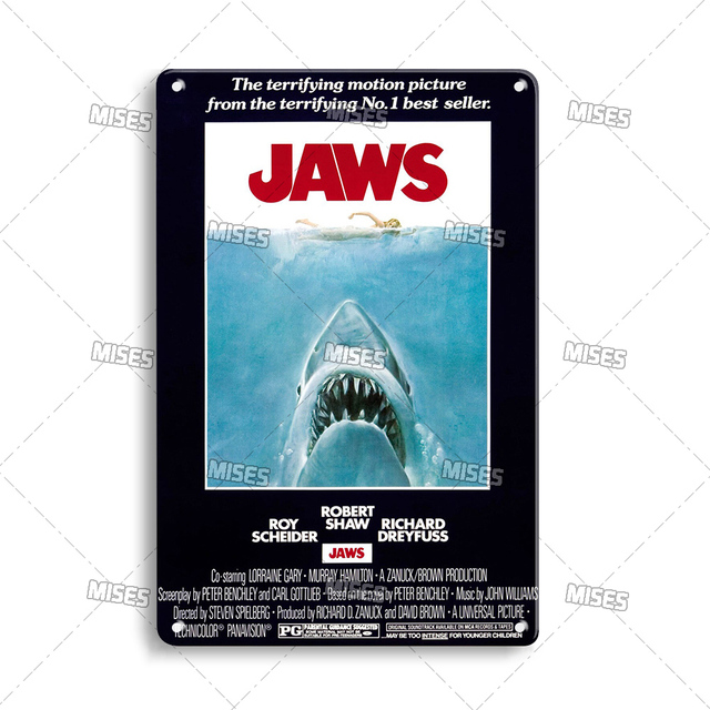 Klassieke E.T. Movie Fiction Metal Poster Shark Old Film Series Tin Sign Vintage Plaques Home Room Bar Cafe Cinema Decor Muur Esthetische Gepersonaliseerde Decoratie w01