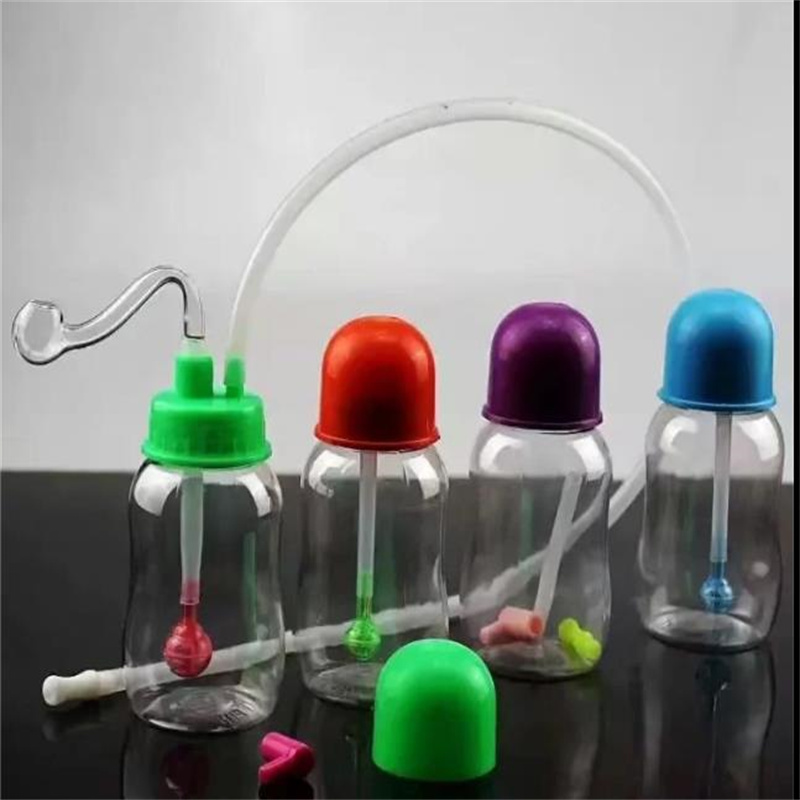 Glass Smoking Pipes Manufacture Hand-blown hookah Bongs Milk Bottle Plastic Water Smoke Bottle