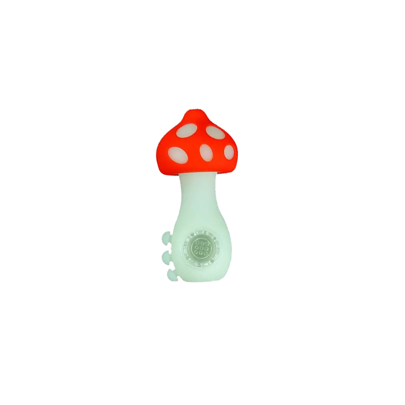 Mushroom Silicone Smoking Hand Pipes 2 in 1 NC 10mm Tip Portable Smoke and Dab Device Cigarette Accessories Luminous Glow in Dark