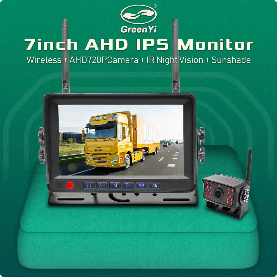 s GreenYi Draadloze AHD 7 inch DVR Monitor 720P High Definition Nachtzicht Reverse Backup Recorder Wifi Camera voor Bus Auto Vrachtwagen