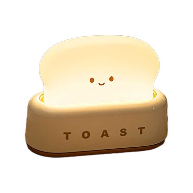 Toast Bread LED lamp with Timer Cute Night Lights Bedside Lamp Birthday Gifts for Girls Boys Teenagers AG30 22 Dropship HKD230628
