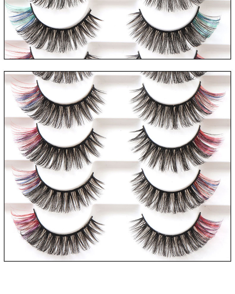 Color Eyelashes Faux Mink Lashes Dramatic Fluffy Stage Makeup Beauty Colored Handmade Soft Lashes