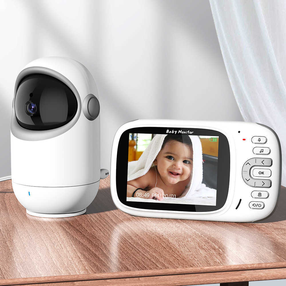 WiFi Baby Monitor Mini Caméra de sécurité intérieure Night Vsion Intercom Audio Vidéo Surveillance de la température Surveillance LCD Comcorder L230619