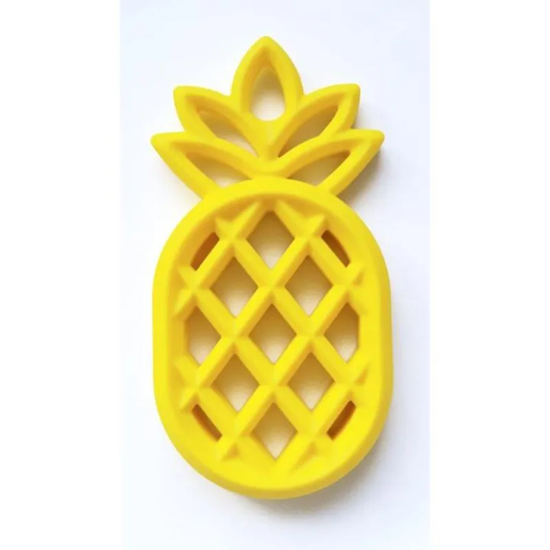 Silicone Pineapple Teether Teething Toy BPA Free Silicone Pendant Chew Bead Ananas Teether Pacifier Chain Pendant Sensory Chewable Toy