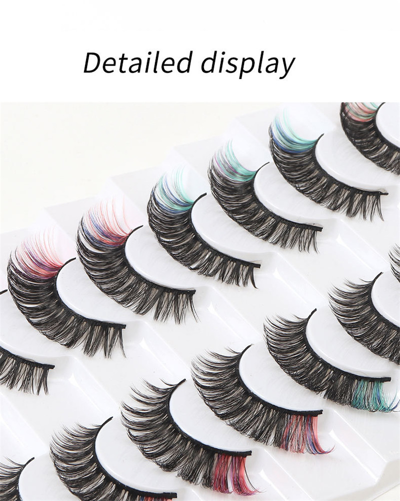 Color Eyelashes Faux Mink Lashes Dramatic Fluffy Stage Makeup Beauty Colored Handmade Soft Lashes