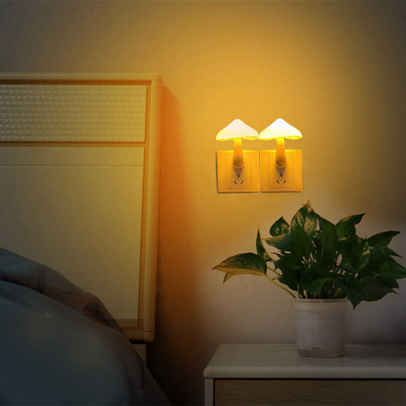 s Led Night Mini Mushroom Wall Light Control Induzione Risparmio energetico Protezione ambientale Camera da letto Lampada Home Decor HKD230628