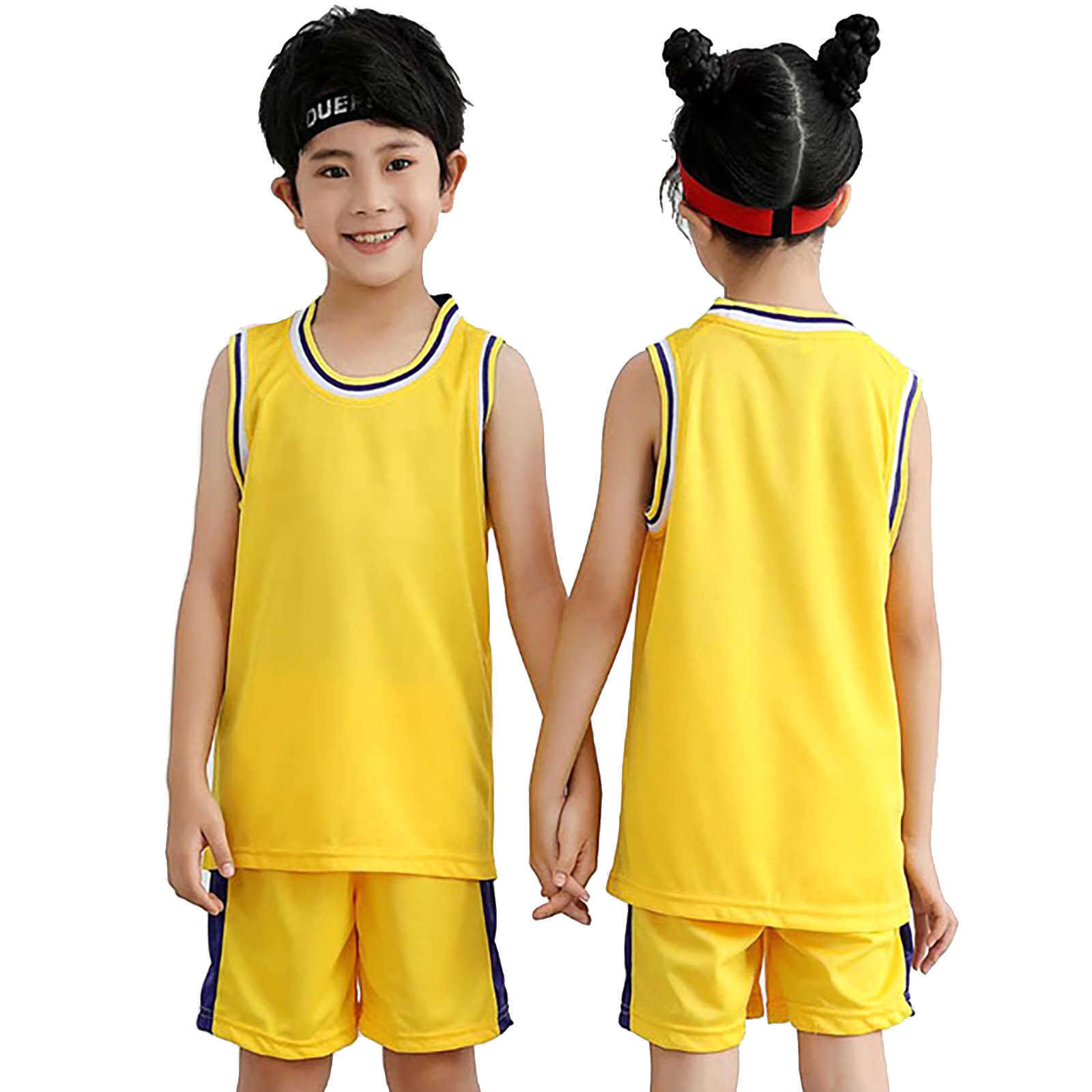 T-shirts Estudante Uniforme de Futebol Treino Camisas de Esportes da Criança Crianças Meninos Menina Equipe de Basquete Jersey Terno Roupas de Futebol Uniforme 2 Pçs x0628