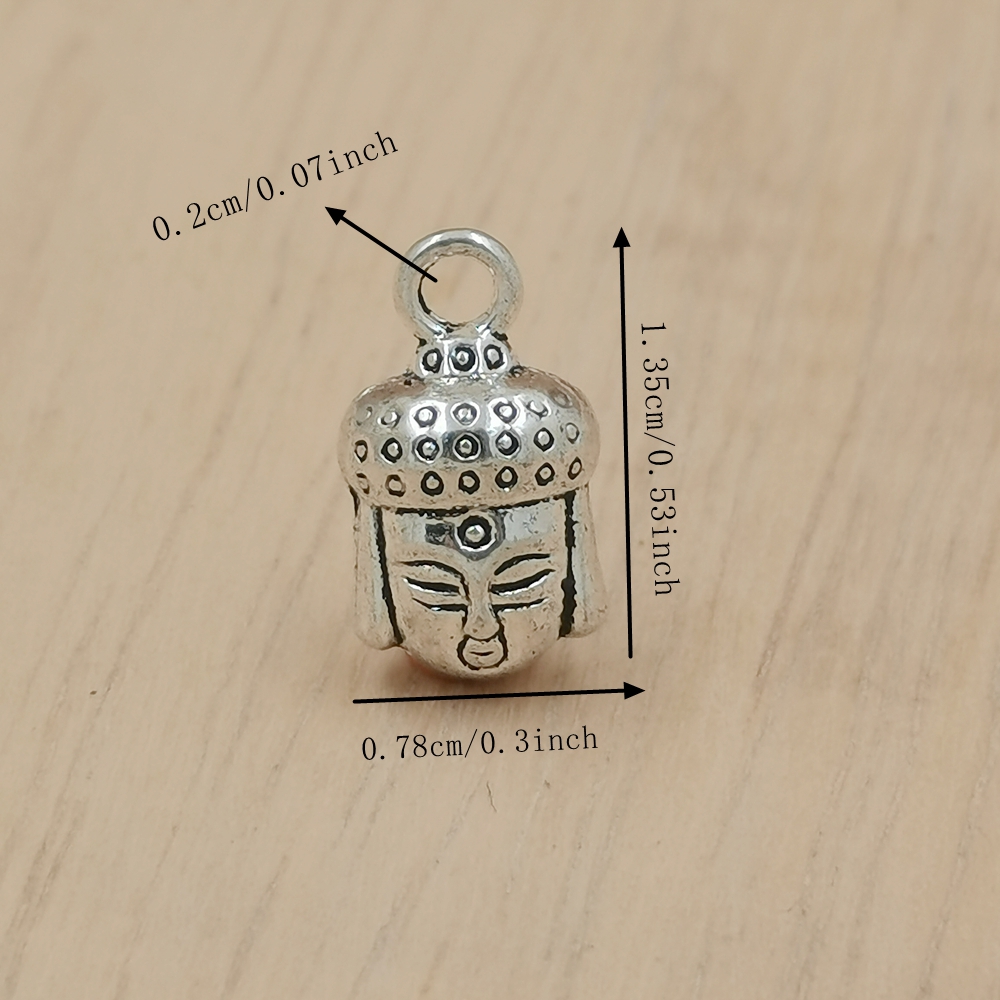 Ciondolo testa di Buddha in lega da 120 pezzi bracciale collana orecchini creazione di gioielli artigianato A-434