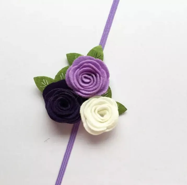 Triple Felt Rose Flower Headband for Kids Baby Girl,Christmas Headband, Toddler Headwear, Princess Photo Props Hair Accessories Hair Bow