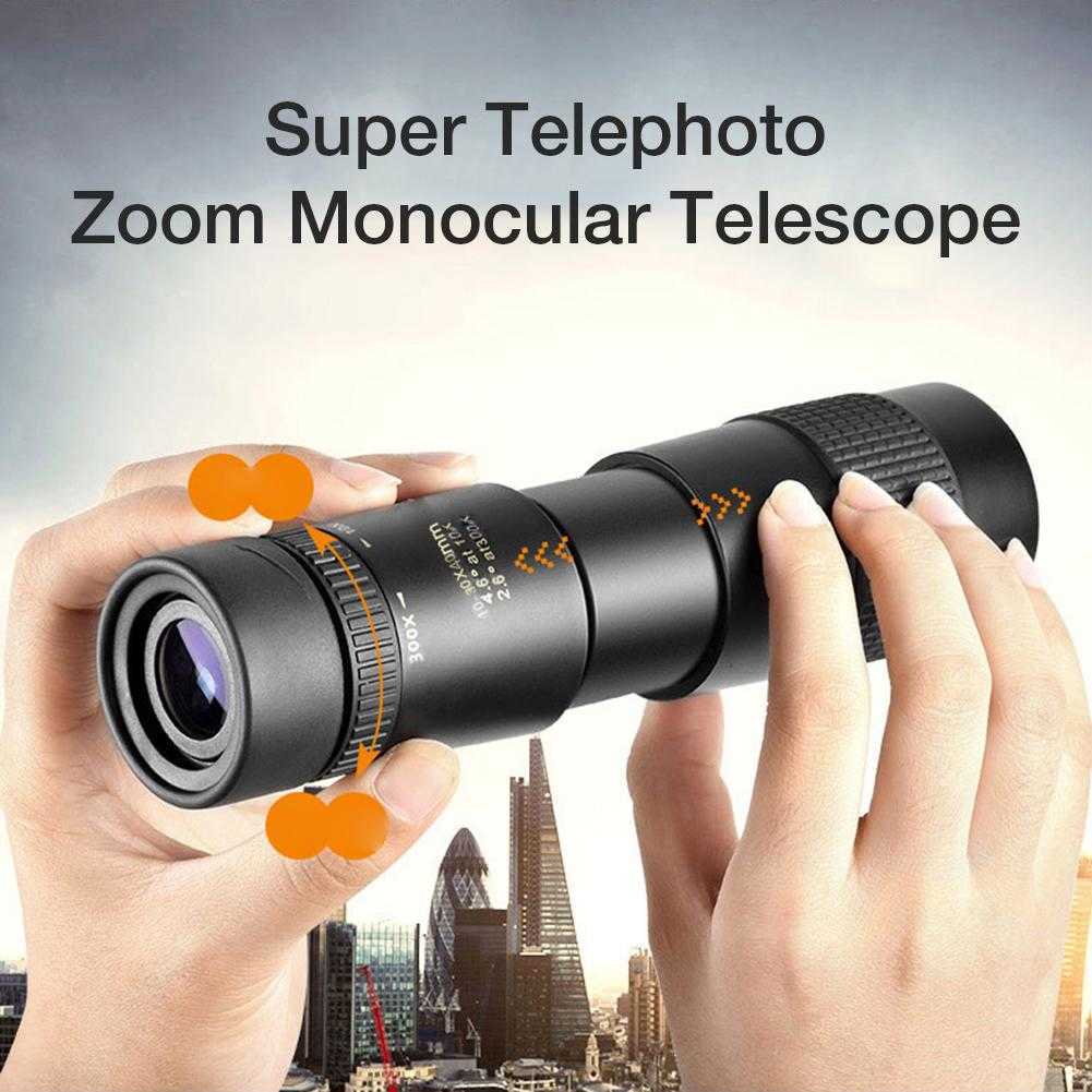 Teleskop-Fernglas 4K 10–300 x 40 mm Super Tephoto Monokular Tescope Zoom Monokular Fernglas Taschen-Tescope für Smartphone Fotografieren HKD230627