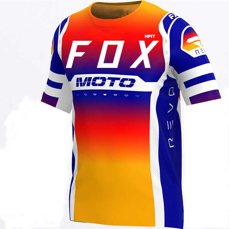 Homens camisetas 2023 Motocross Mountain Enduro Bicicleta Roupas Bicicleta Moto Downhill T-shirt Hpit Fox Mulheres Homens Ciclismo Jersey MTB Camisas BMX Q77