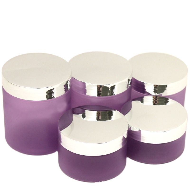 Plastic Bottle Empty PET Cosmetic Jars Shiny Gold Silver Lid Skincare Cream Pots Makeup Containers Matte Purple Wide Mouth Bottles 250ml 200ml 150ml 120ml 100ml