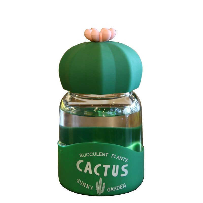 Cactus carafe glas färskt och bärbart mini Small Water Travel Cup Anti-Fall och värmebeständig Creative Cute Trend Cup för Girl L230620