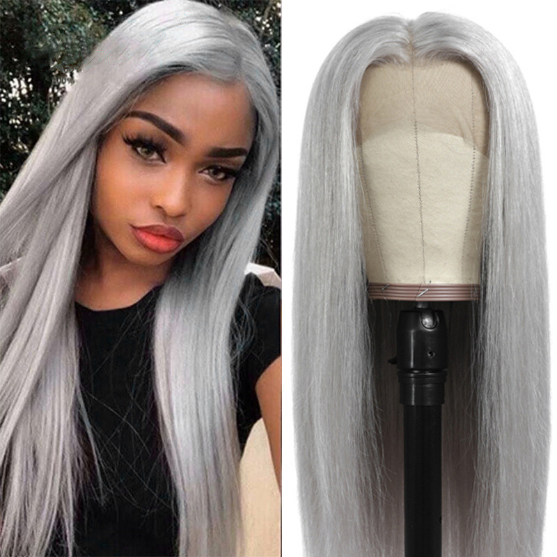 Black Lace Front Wigs for Women Long Straight Wig Middle Part Frontal Wig Heat Resistant Synthetic Wig Daily Party Ues 26 Inches
