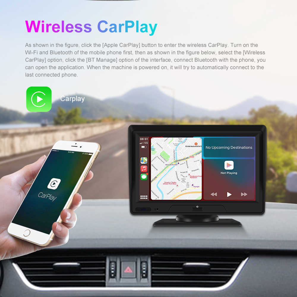 s Podofo Universal 7 ''Car Radio Multimedia Video Player Autolink Wireless Carplay Android Auto Apple Airplay Para Nissan Toyota L230619