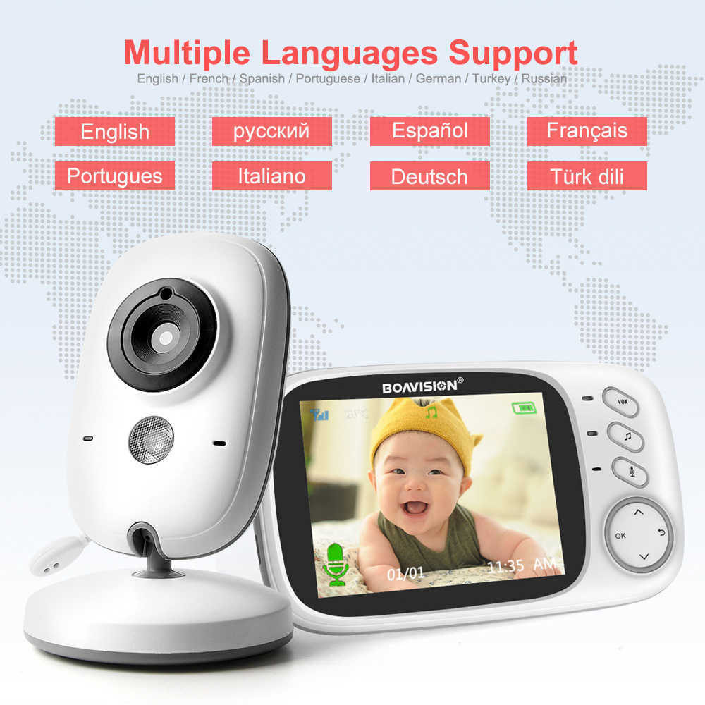 Pegatah 3,2 cala Wi -Fi Monitor Bezprzewodowy Bluetooth 2 Way Audio Talk Nocna Niania Monitorowanie temperatury Baby Monitorowanie L230619