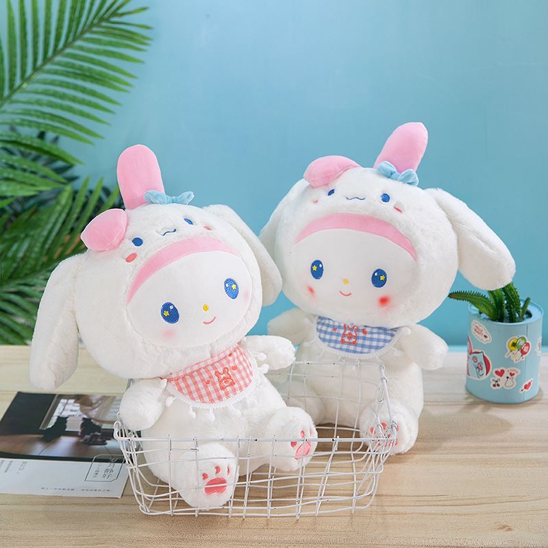 Brinquedos de pelúcia Melody branco por atacado Melody Rabbit Boneca de pelúcia Jogos infantis jogo companheiro sofá almofadas decoração do quarto