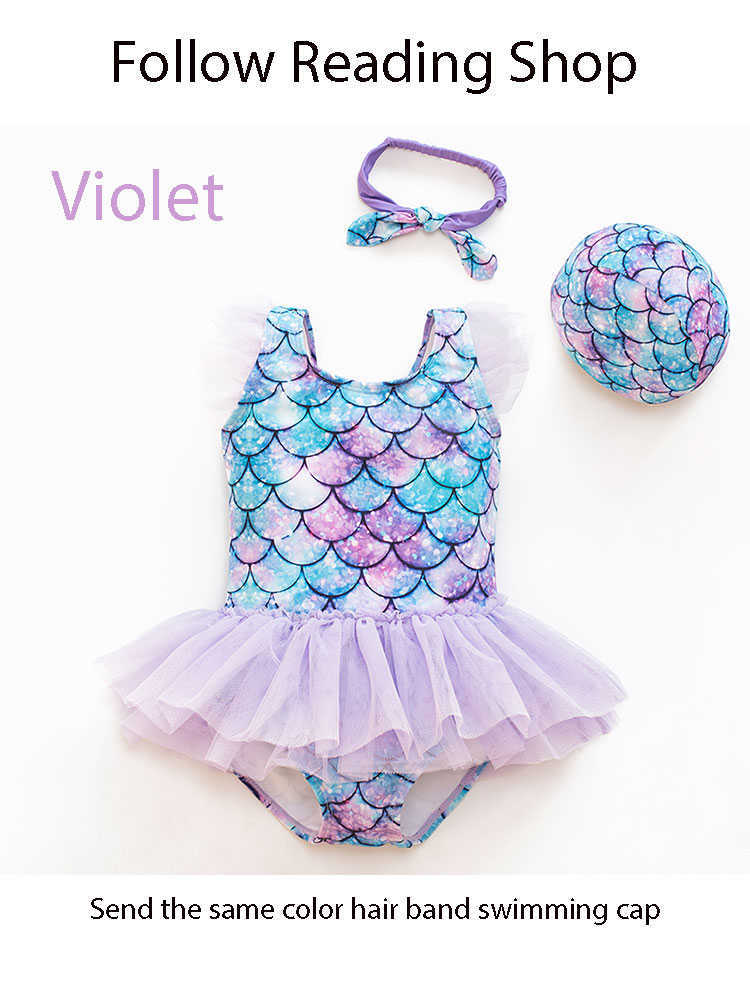 Costumi da bagno 2021 New Girl Baby Mermaid Costume da bagno Princess Fashion Cartoon Fish Sca Print Balt Dance One Piece Bambini Paillettes Tul Costumi da bagno HKD230628