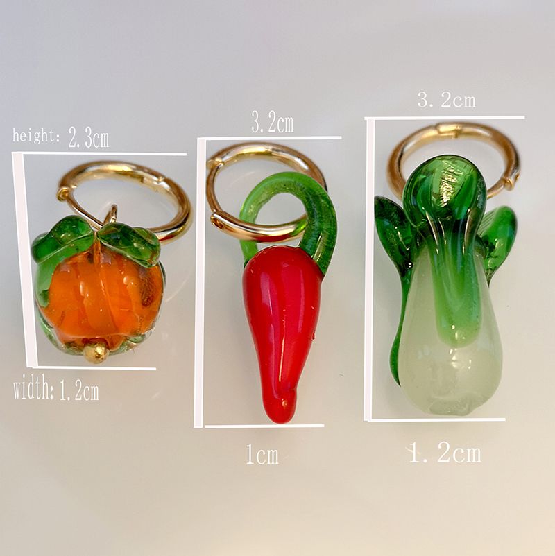 Boucles d'oreilles créoles en métal de bijoux de mode délicats de charme de petit piment rouge pour le cadeau de femmes