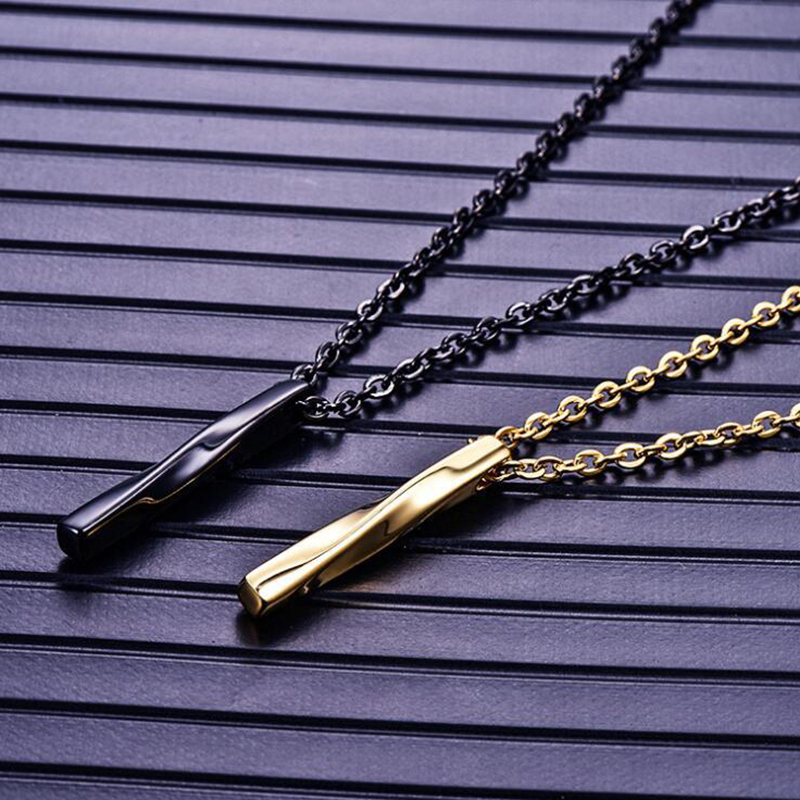 Collier pendentif torsadé alliage colliers pour hommes simples accessoires de bijoux de mode hip hop