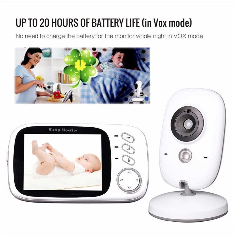 Portable Wireless Video Baby Monitor LCD Display Baby Nanny Security Camera IR Night Vision Intercom 3,2 tum med Lullaby L230619