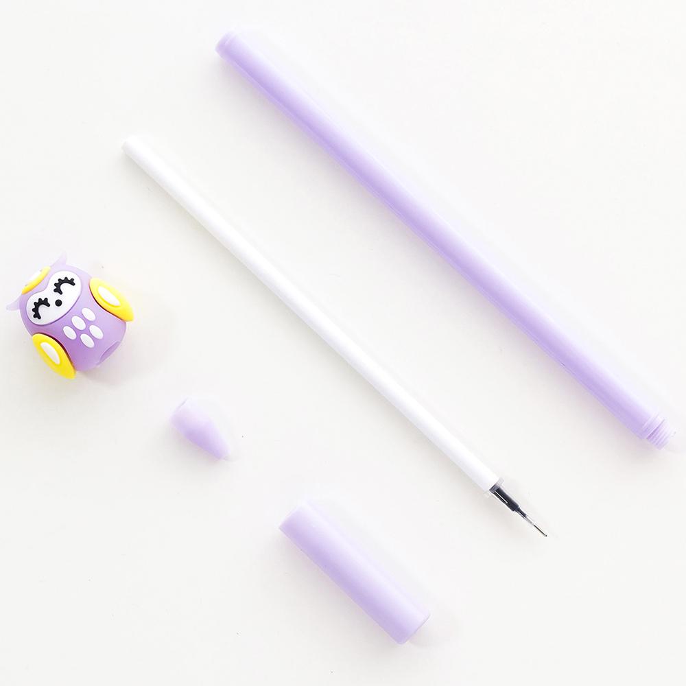 Pens /Bulk Novelty Cute Pens Owl Funny Gel Pen Kawaii Writing Blue Ink Ballpoint Girl Stationery Back to School Women Kids Gift