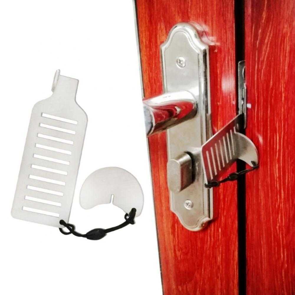 New Portable Door Lock Security Door Locker Self-Defense Safety Stopper Stainless Steel Lock Home Room Hotel Anti Theft Security