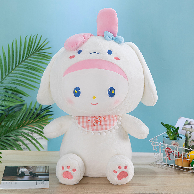 Hurtowa biała melodia Plush zabawka Melody Rabbit Plush Doll Doll's Game Play Companion Sofa Dekoracja pokoju