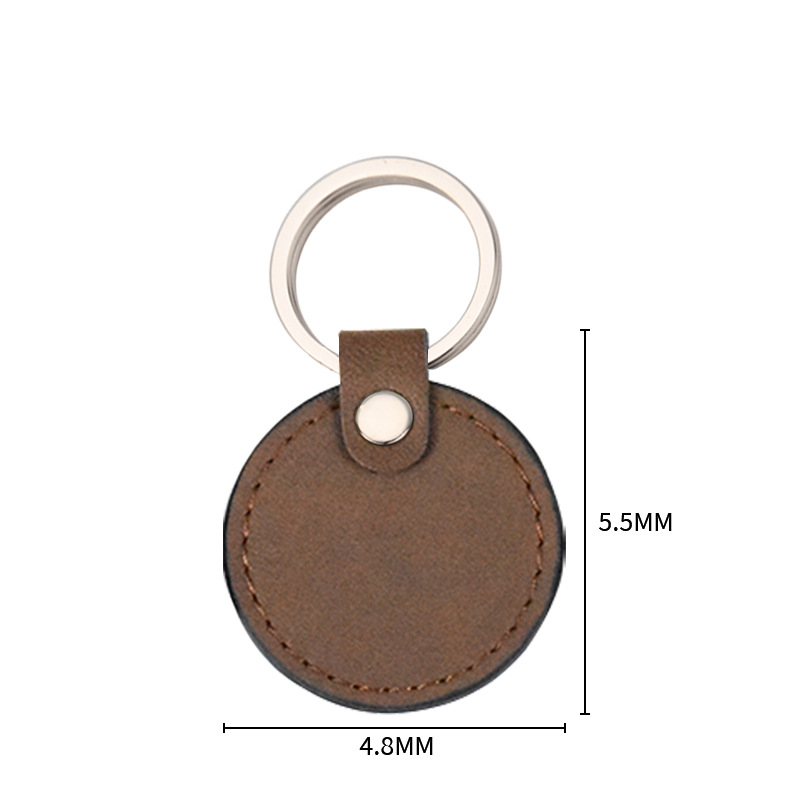 Leather Keychains DIY Blank Round Heart Keychain Car Keyring Key Chain