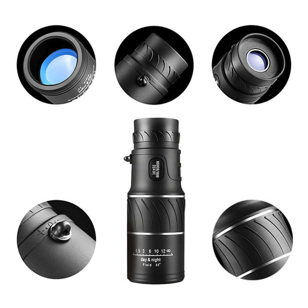 Telescope Binoculars Portab Outdoor 16X52 HD Monocular Tescope Hunting Spotting Handheld For Tourism Sightseeing Concerts Fishing Sailing HKD230627