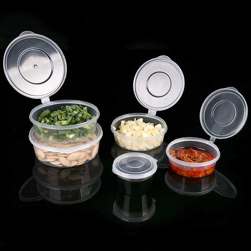 2024 10 Stück Einweg-Kunststoff-Soßen-versiegelte Box, auslaufsicher, für Tomatensauce, Gewürze, Aufbewahrungsbehälter mit Deckel, versiegeltes Glas, Küchen-Organizer