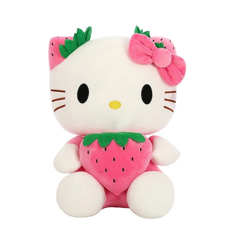 2024 Factory wholesale 22cm Hello Strawberry Katie Cat Plush Toys Anime Around Dolls Children's Gift