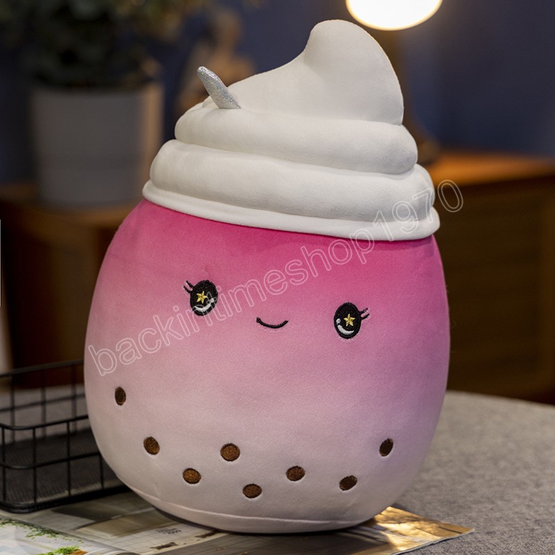 25-35cm Ice Cream Milk Tea Cup Plush Toys Fat Cartoon Shaped Cup Plushie Pillow Stuffed Down Cotton Creative Back Cushion