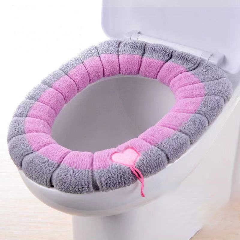 2024 Bathroom Toilet Seat Cover Soft Warmer Washable Mat Cover Pad Cushion Seat Bathroom Accessories Toilettes Accessoires