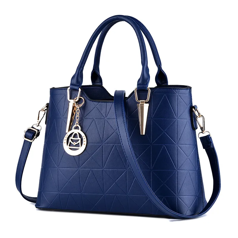 HBP Tote Handbags Women Totes Bags Large Capacity PU Leather Shoulder Bag Bolsos Mujer Blue color
