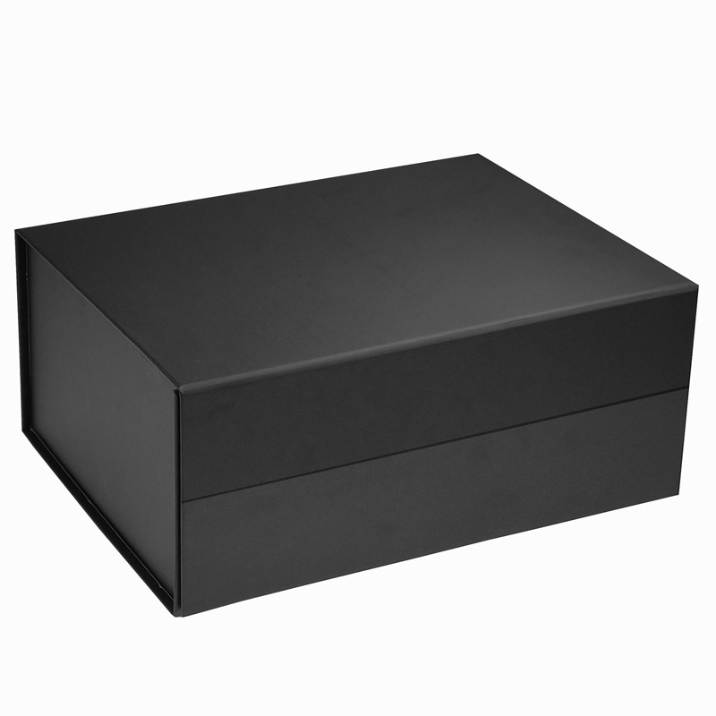 31x22x10cm Aimant Flip Noir Boîte Pliante Boîte De Rangement Premium Cadeau D'anniversaire Boîte Cadeau En Carton Spot LOGO Impression Personnalisée En Gros