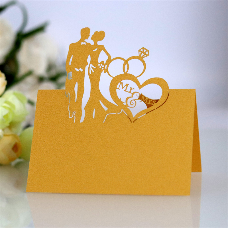 Decorazione la festa di nozze Segnaposto da tavola Biglietti da visita Multi colore Amore Carta da tavola matrimoni Carta posti a sedere Forniture matrimoni