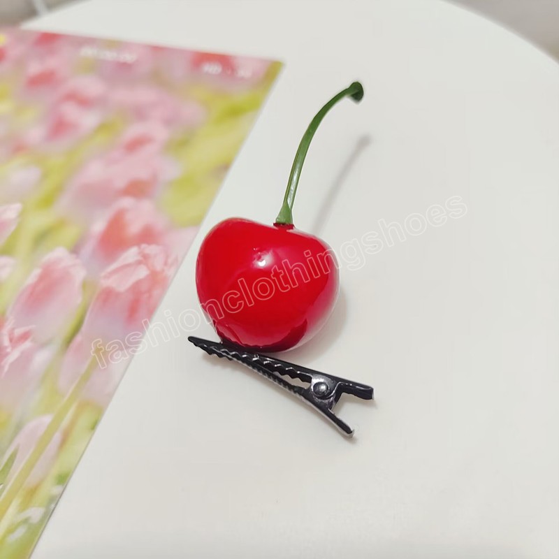 Fashion Ins Cute Simulation Fruit Hair Clips For Girls Cherry Hairpins Kawaii Student Franja Presilhas Laterais