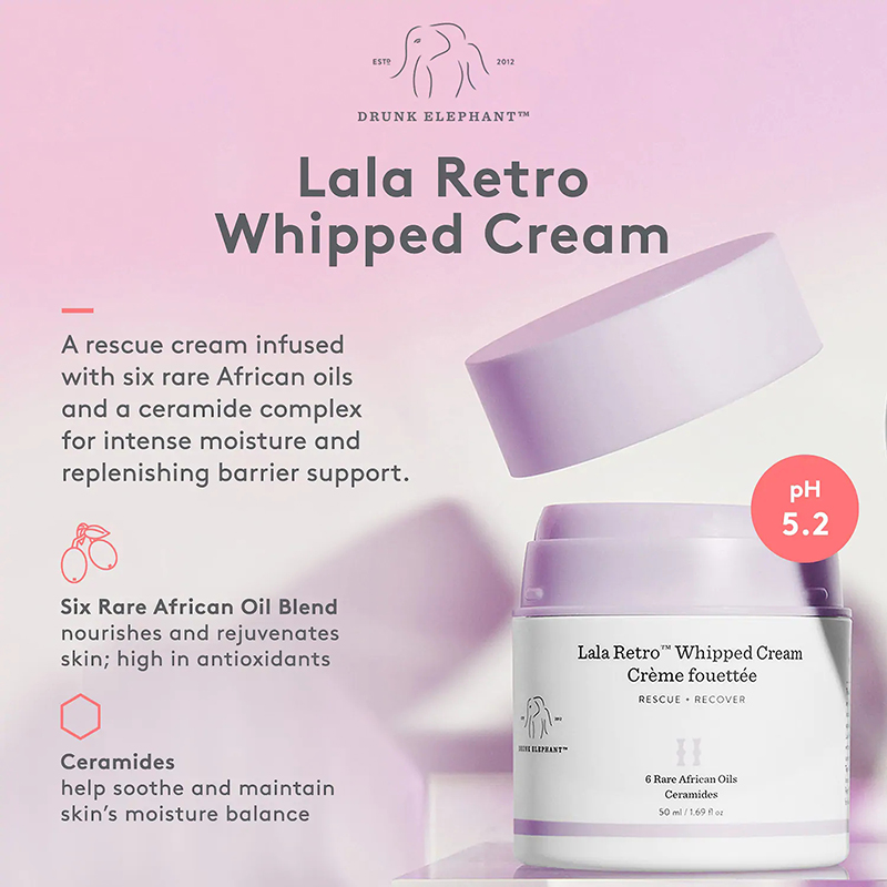 Popular Creme Facial Loção Elefante Polipeptídeo Lala Retro Chantilly 50ml 1,69oz Loção Hidratante para o Rosto Cuidados com a Pele Versão Alta