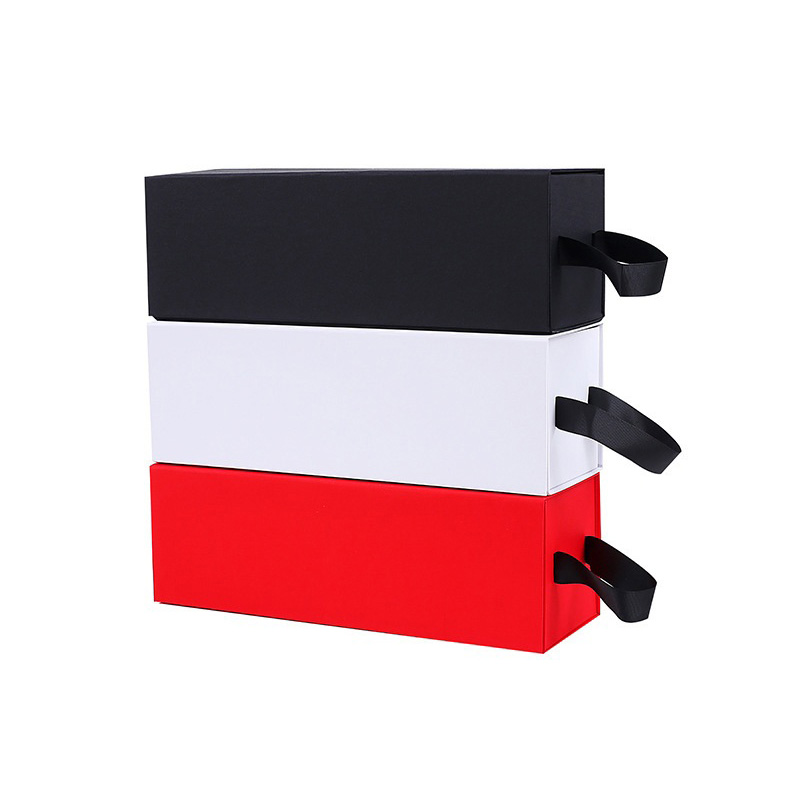 White Red Black Reusable Portable Single Folding Red Wine Packaging Box Red wine Gift boxes Boutique Favor Box