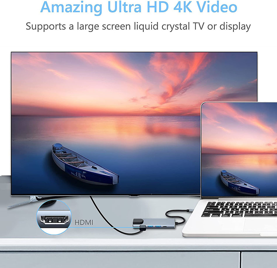 5 в 1 USB Type C для HDTV 4K Hub USB3.0 Gigabit 100M Ethernet Rj45 Lan 100W PD Адаптер для зарядного устройства для док-станции Macbook Pro