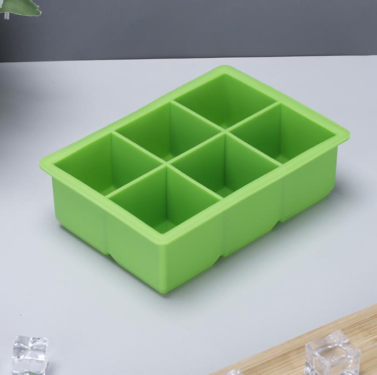 Bar Tools Silicone Ice Square Moulds with Dust-proof Cover Ice Tray Large Capacity Square Ice Cube Mold Mix Colors SN6231