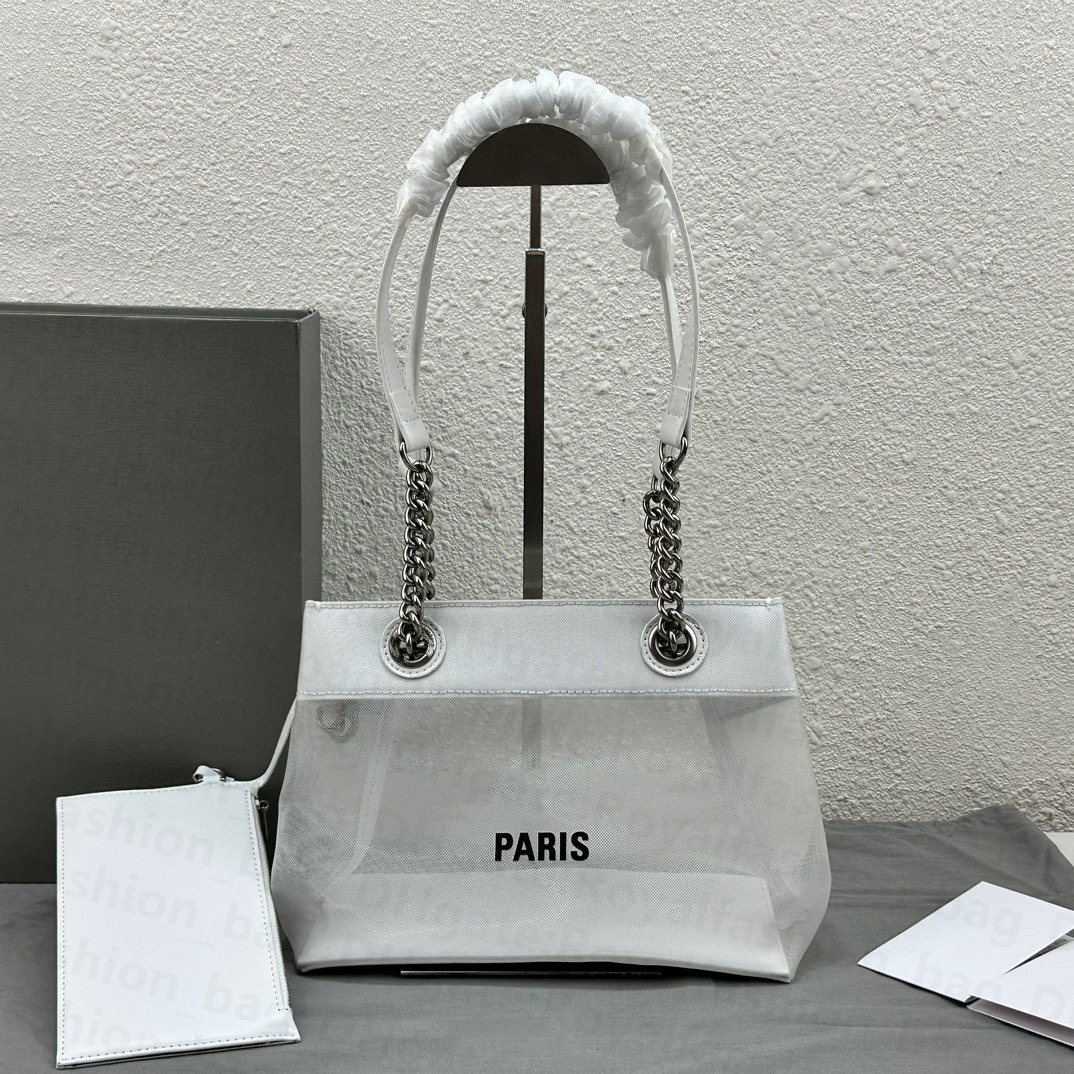 Sac à provisions 1: 1 qualité sac fourre-tout maille toile sac à main PARIS lettre luxe femmes luxe sac de créateur