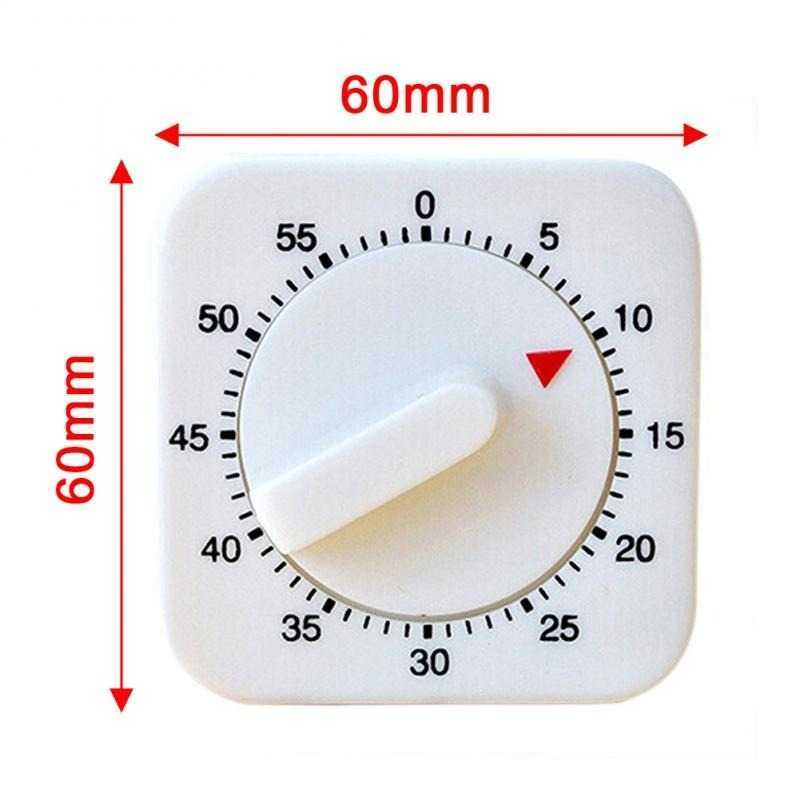 Nuovo timer da cucina 60 minuti Conto alla rovescia Promemoria allarme Quadrato bianco Timer meccanico Timer meccanico magnetico Gadget da cucina