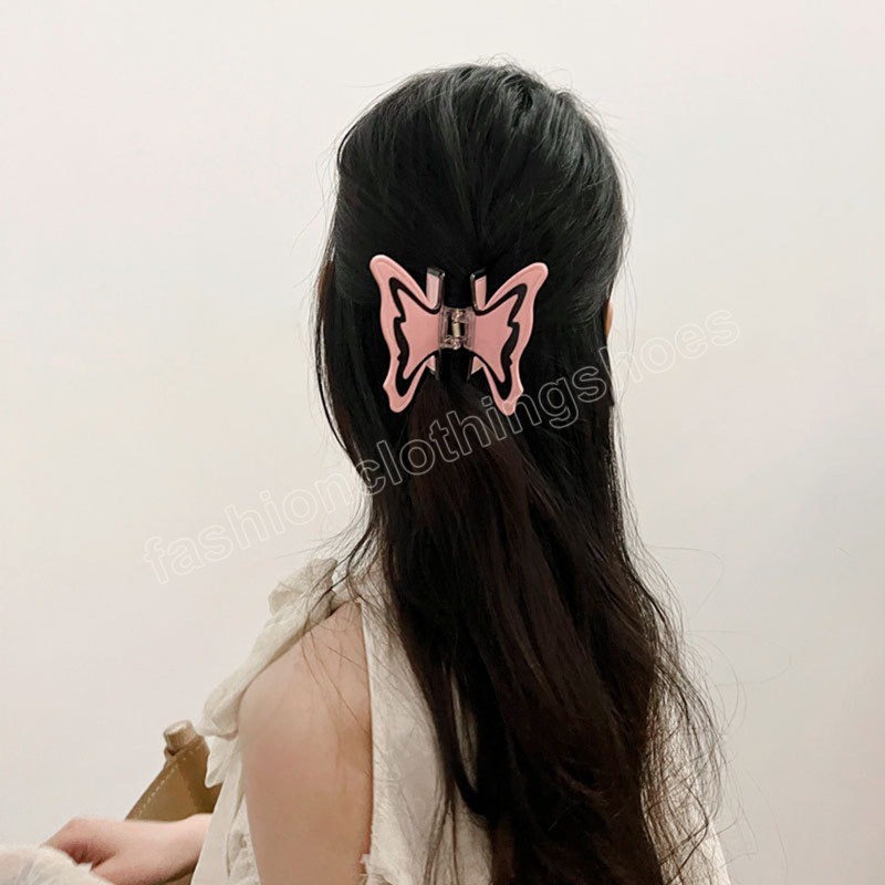 Acétate Papillon Cheveux Griffe Barrettes Femmes Douce Fée Géométrique Filles Pince À Cheveux Accessoires De Cheveux