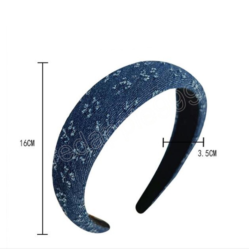 New Fashion Women's Headband Hole Denim Hairband Adult Casual Turban Spring Accessori capelli