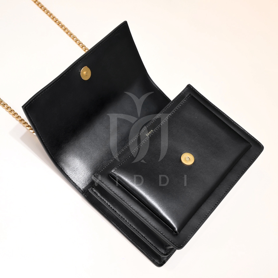 Designer luksusowe torby na ramię portfel damski moda metalowa łańcuch crossbody torba telefoniczna czarna skórzana torba na ramię