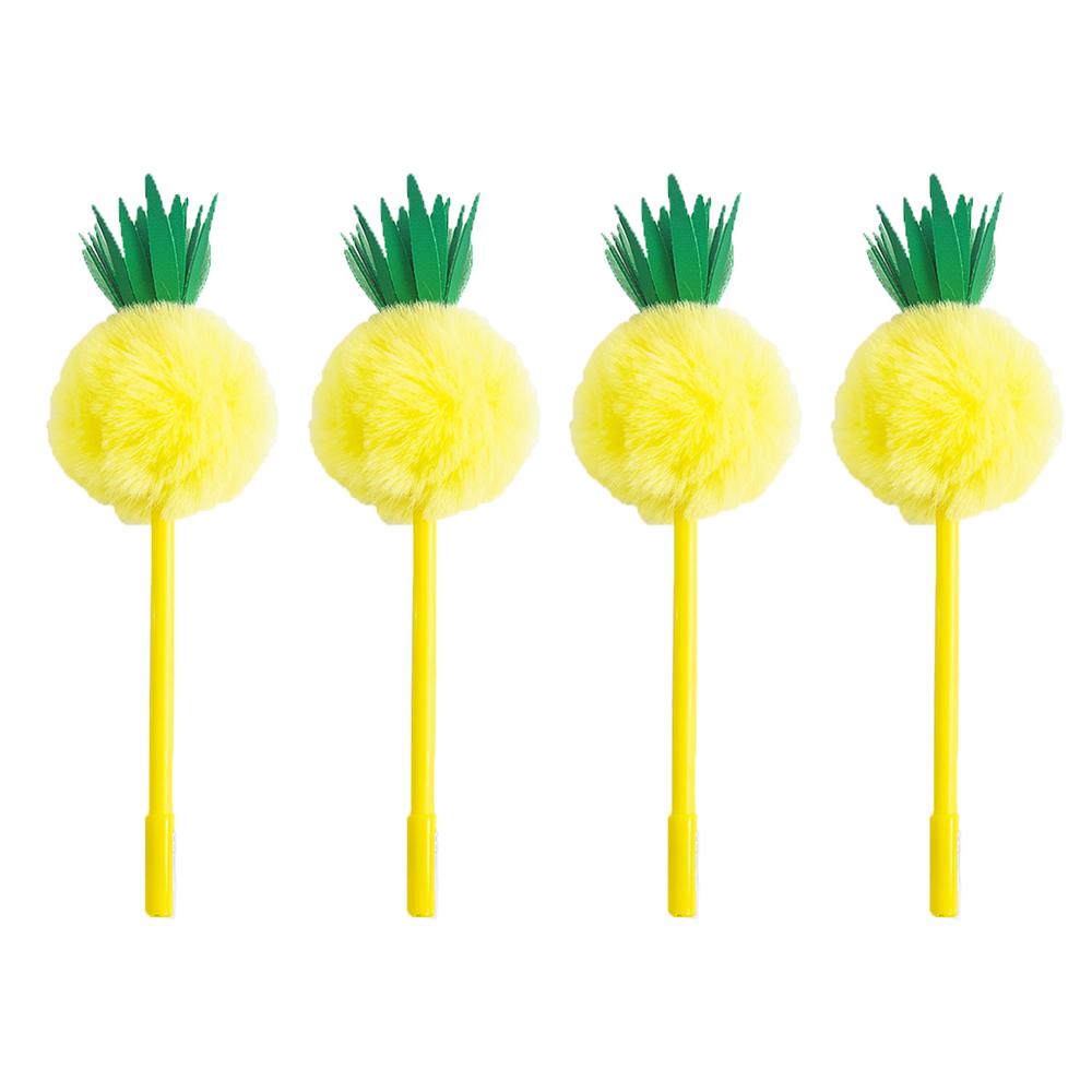 Stifte /Bulk Neuheit süße lustige flauschige Ananas Pens Fuzzy Pom Stationery Pen Kawaii Kugelschule Büro Schwarz Blue Ink Zeug