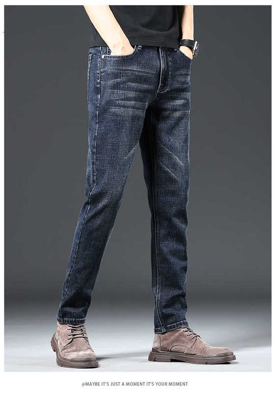Jeans masculino designer 2021 outono e inverno novos jeans elásticos masculinos produtos retos calças jeans de marca de alta qualidade KLUH