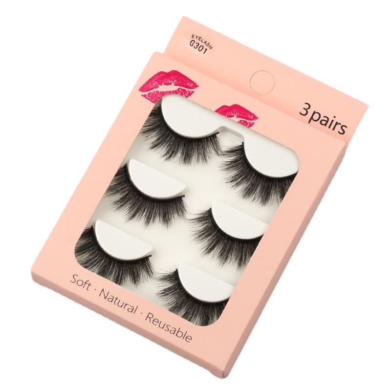 3D Imitation Mink Hair Eyelash Nature Bushy Crossing Lashes Individual Strip Thick Lash Fake Eyelashes Makeup Tools HZ0041